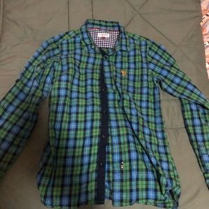 USPA Green Checkered Dress shirt